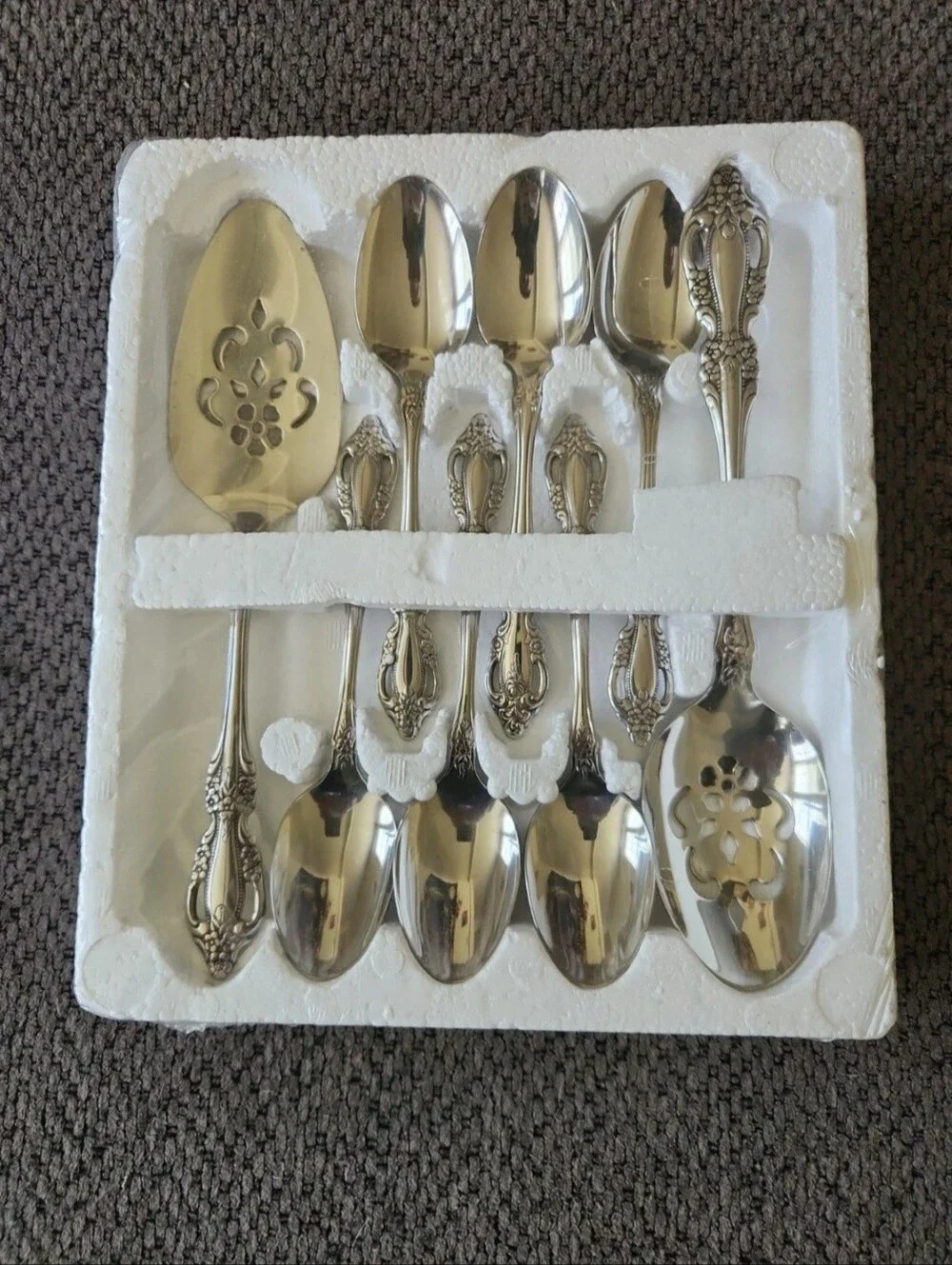 New Serving Set Onieda Silverware RAPHAEL MINT Stainless Slotted Spoons Pie
